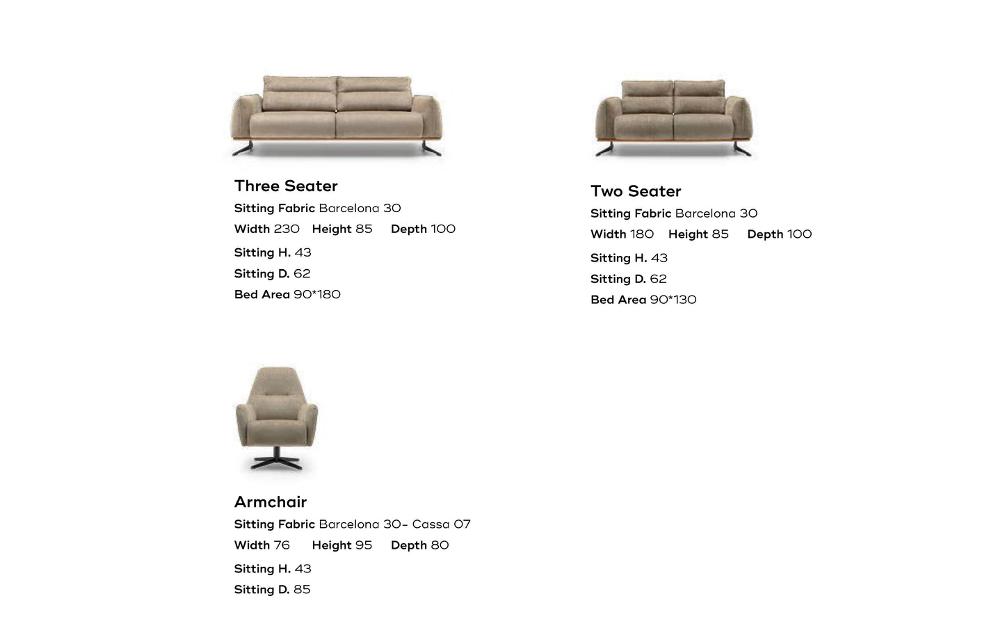 Ahram Sofa Set: Modern Elegance with Pyramid Armrest Design