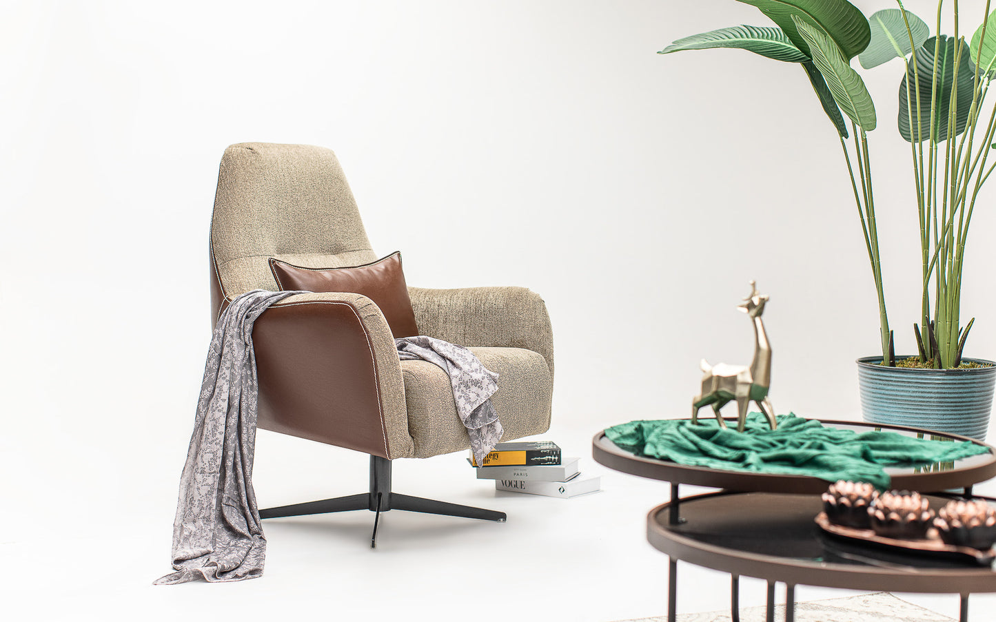 Ahram Sofa Set: Modern Elegance with Pyramid Armrest Design