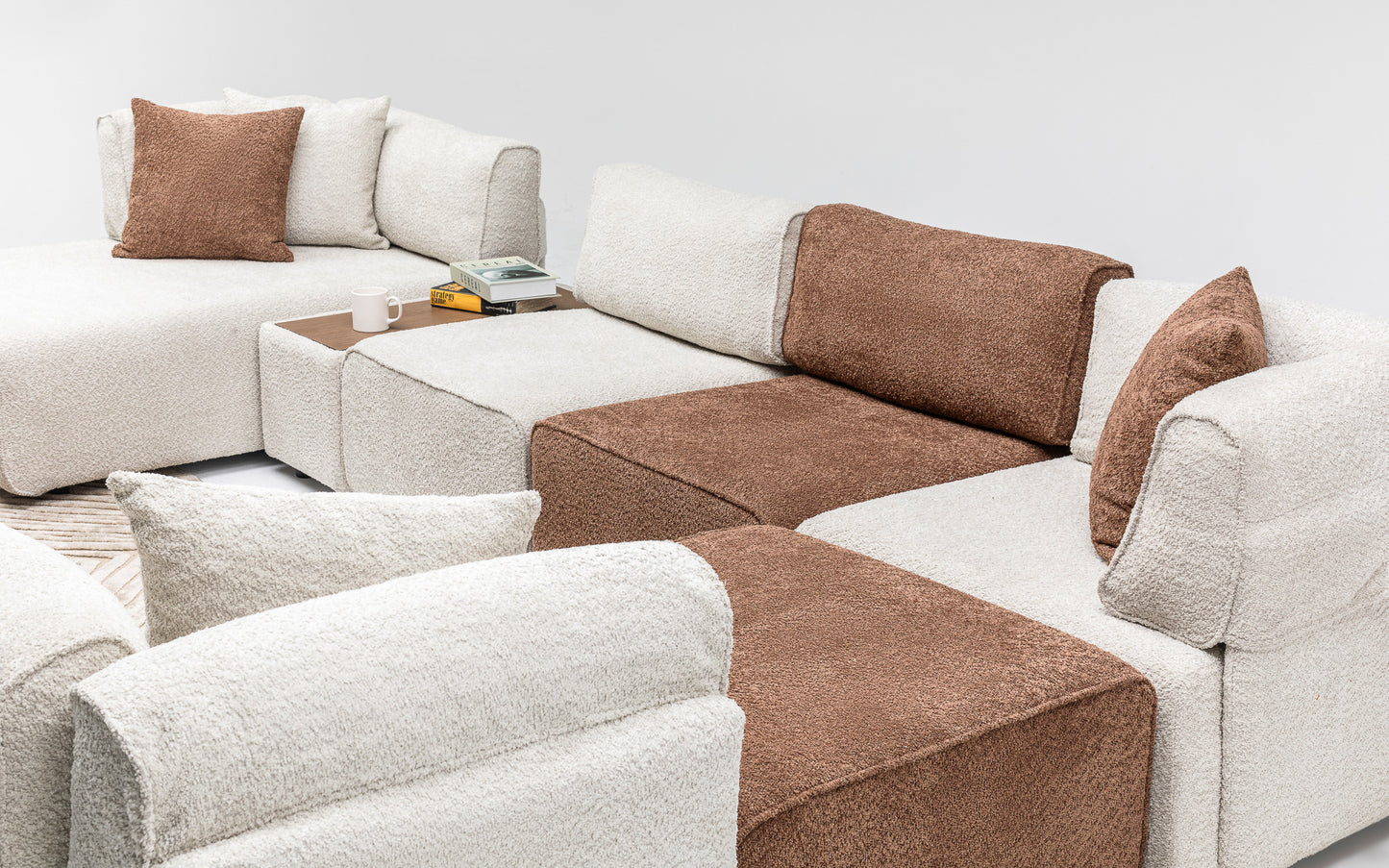 Bubble Corner Sofa Set: Minimalist Design & Plush Comfort