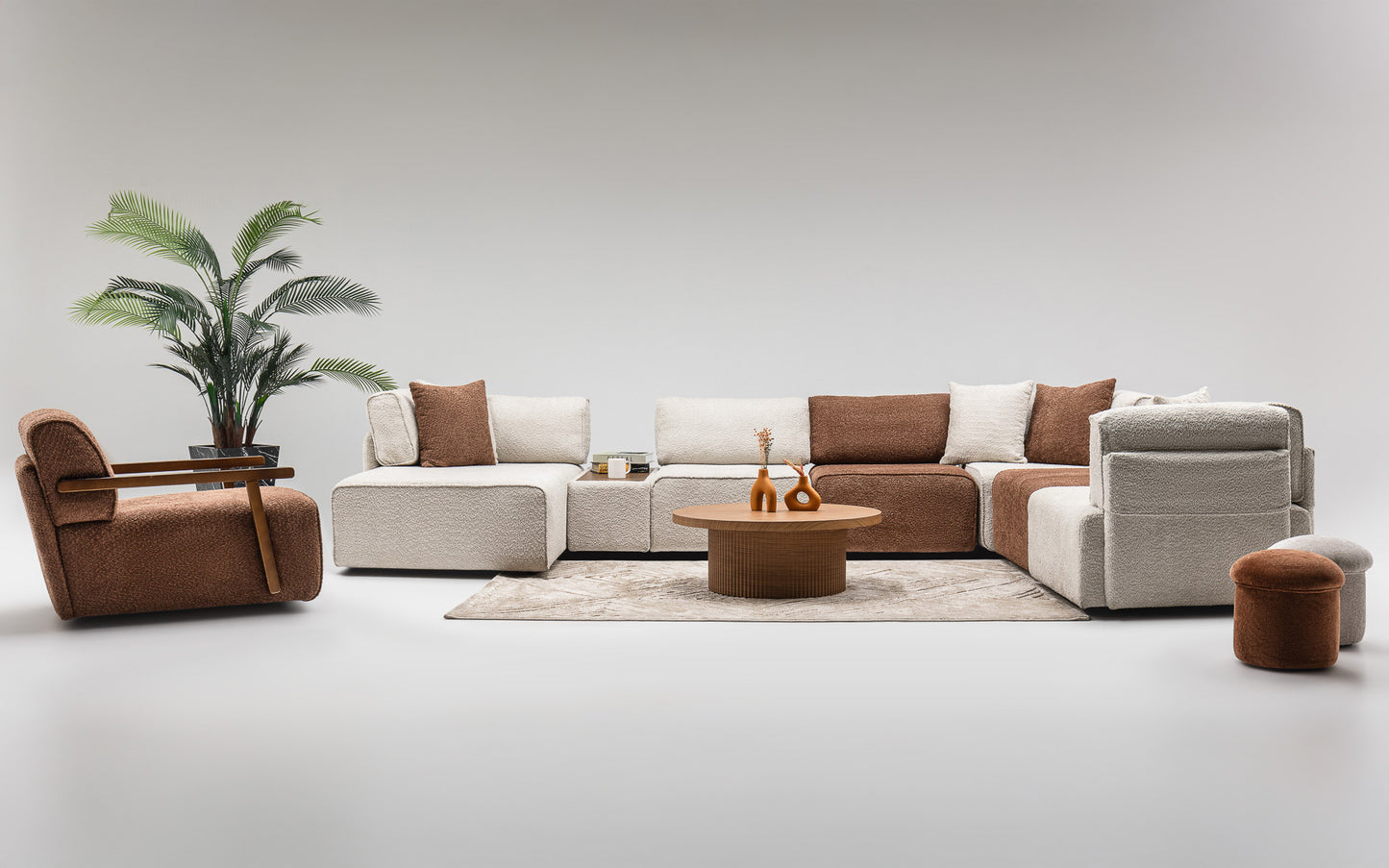 Bubble Corner Sofa Set: Minimalist Design & Plush Comfort