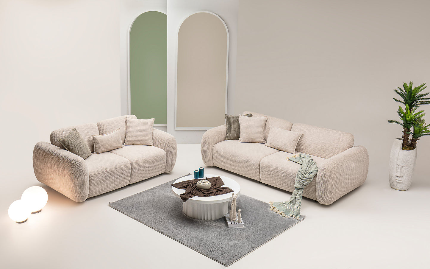 Cassa Sofa Set: Luxurious Fabric with Bed & Recliner Functionality