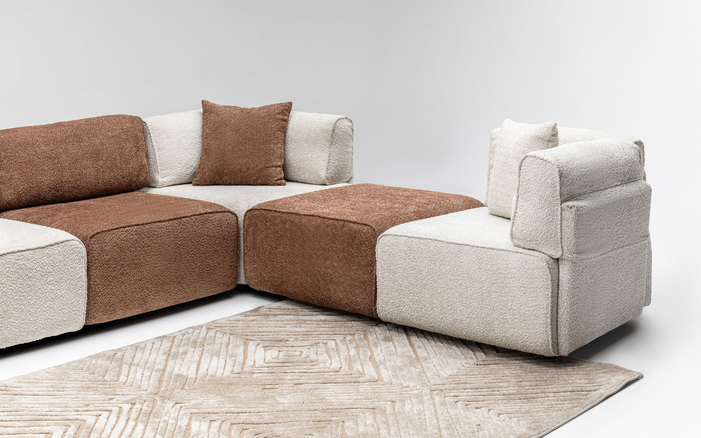 Bubble Corner Sofa Set: Minimalist Design & Plush Comfort