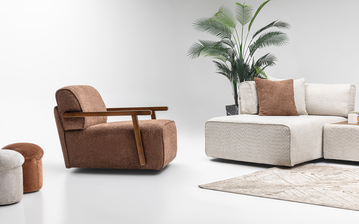 Bubble Corner Sofa Set: Minimalist Design & Plush Comfort